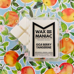 Goji Berry Tangerine | Strong Scented Wax Melt | Long Lasting Tart for Warmers | Fruit Fragrance | Wickless Candle | Air Freshener | Gift