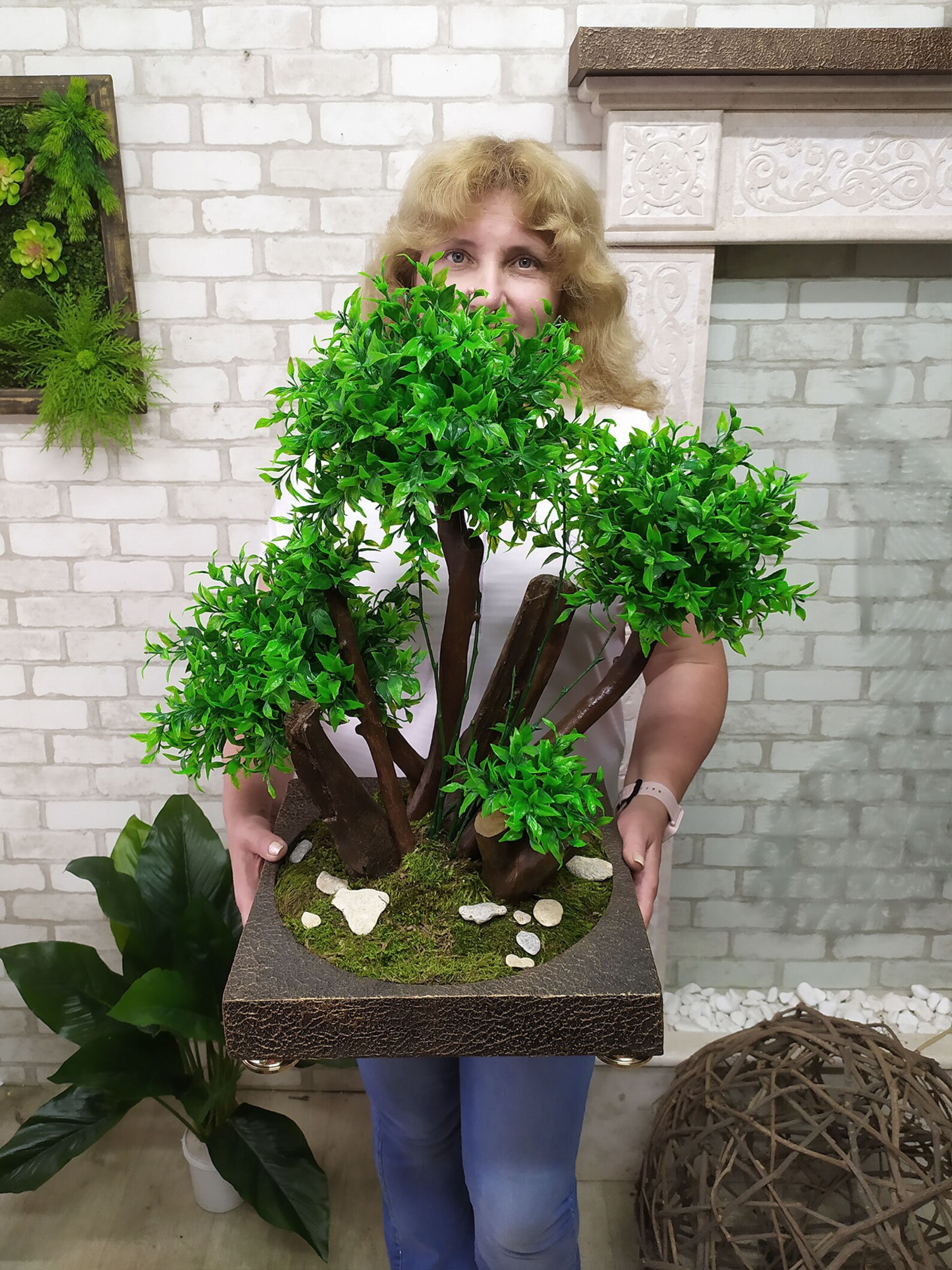 Bonsái artificial 77. Árbol decorativo para decoración de interiores