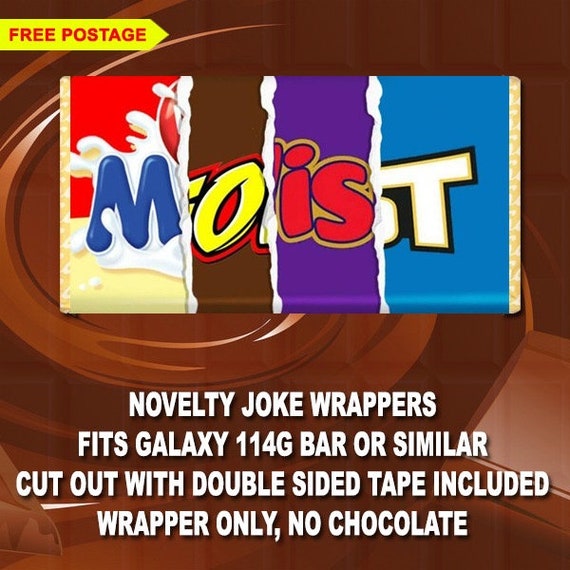 MOIST Chocolate Bar Wrapper Joke Funny Rude Gift Birthday Etsy