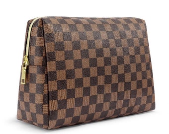 brown checkered designer bag
