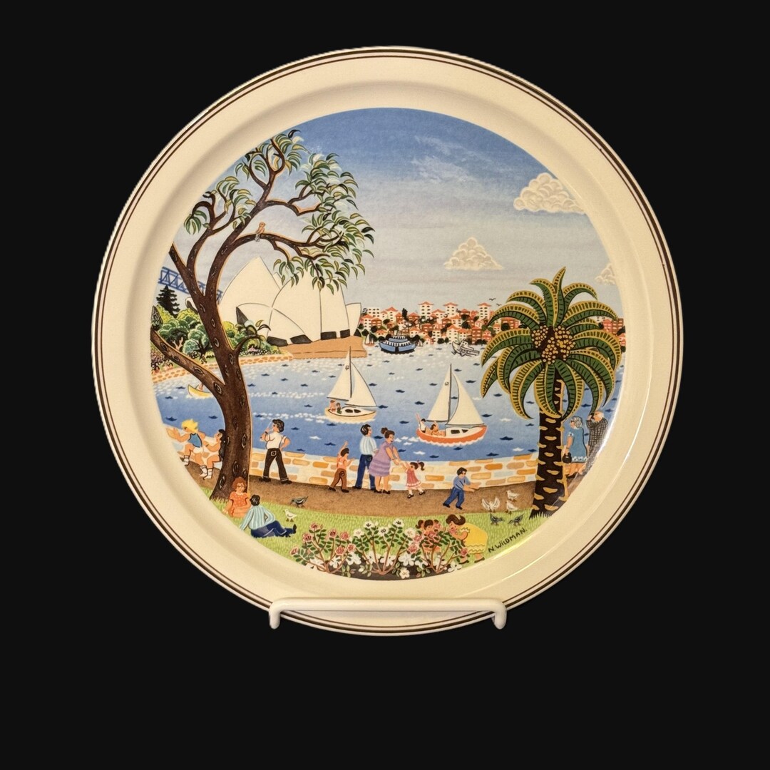 ク*ン様 希少　レアVilleroy&Boch ノスタルジックマーケット　クリス Sydney Harbour Display Plate: Villeroy & Boch Australia Collection