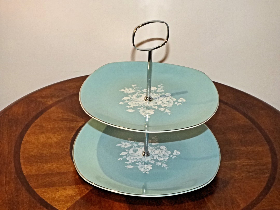 England 1960s Two Tier Cake Stand Midwinter Stylecraft Retro Etsy