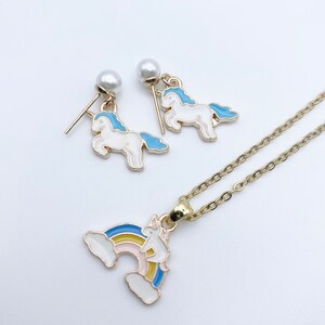 Unicorn Jewelry Set, Kids Jewelry, Little Girls, Toddlers Necklace Set,  Little girls Dress Up Jewelry Set