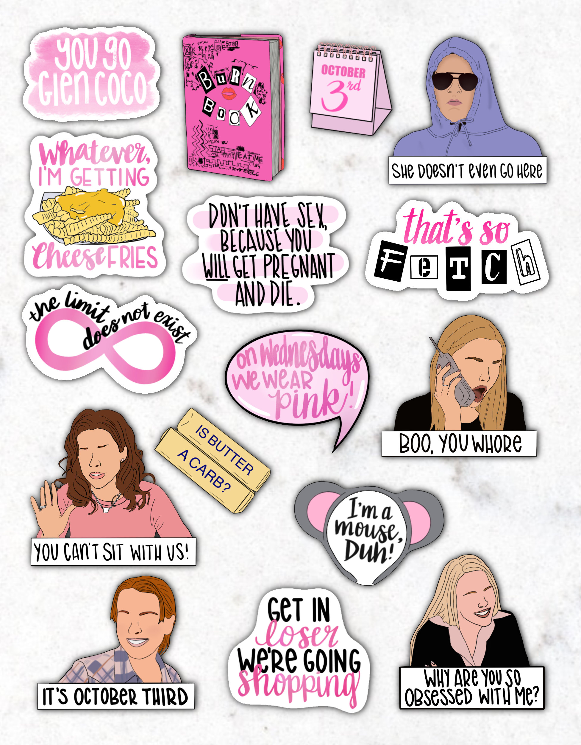 How to Make Mean Girls Inspired Stickers