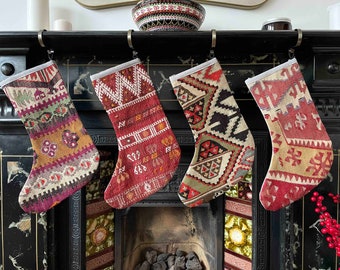 Striped Handmade Stocking Monogrammed Stocking Christmas Decor SP-1224 Christmas Stocking Gift Stocking Xmas Stocking Kilim Stocking