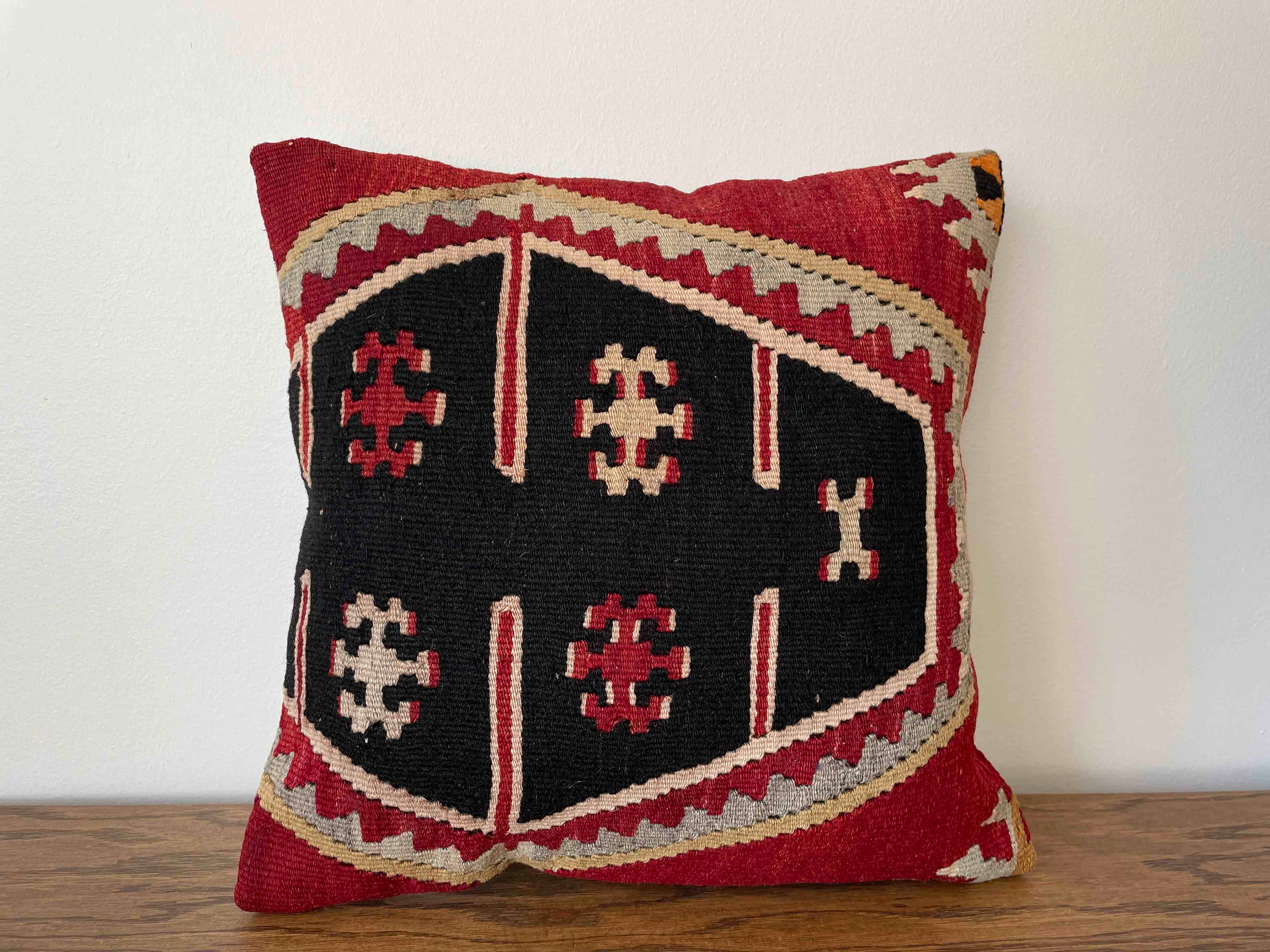 taie d'oreiller kilim, housse de coussin vintage, oreiller traditionnel, 16x16, jet sofa, salon, ethnique