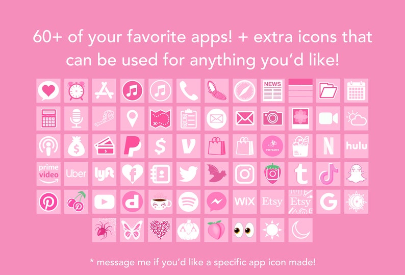 IOS 14 pink aesthetic y2k pastel app icons 2000s Etsy