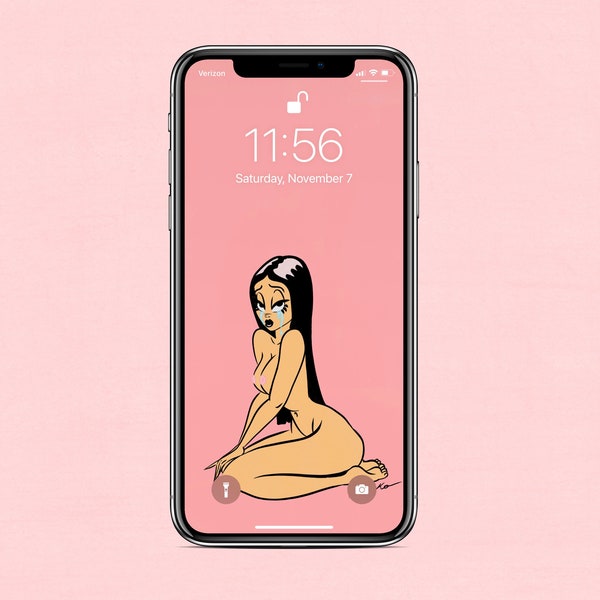 Y2K Pastel pink aesthetic Sexy  bad girl cry baby 2000’s IPhone Wallpaper Pin Up anime Sailor Moon Digital download Home Decor Teen Gift