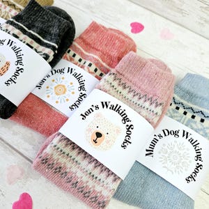 Personalised Socks, Dog Walking Socks, Stocking Filler, Hiking Gift, Cosy Warm Thermal Socks, Cold Swimmer, Mothers Day, Merino Wool Socks