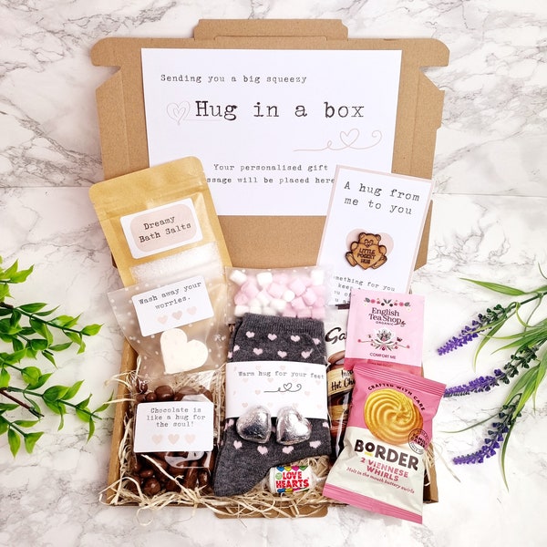 Hug in a Box | Gift Box | Treat Box | Personalised | Self Care Gift | Birthday Treat | Gifts For Friends | Thinking of You