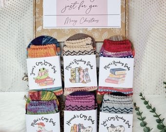 Merino Wool Cosy Reading Socks | Fairisle Hygge Lounge Wear | Hug in a Box | Bookmarks
