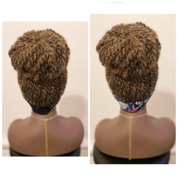 Bun Afro Kinky Crochet Twist Braid Wig/ Headband Wig. - Etsy display picture 1