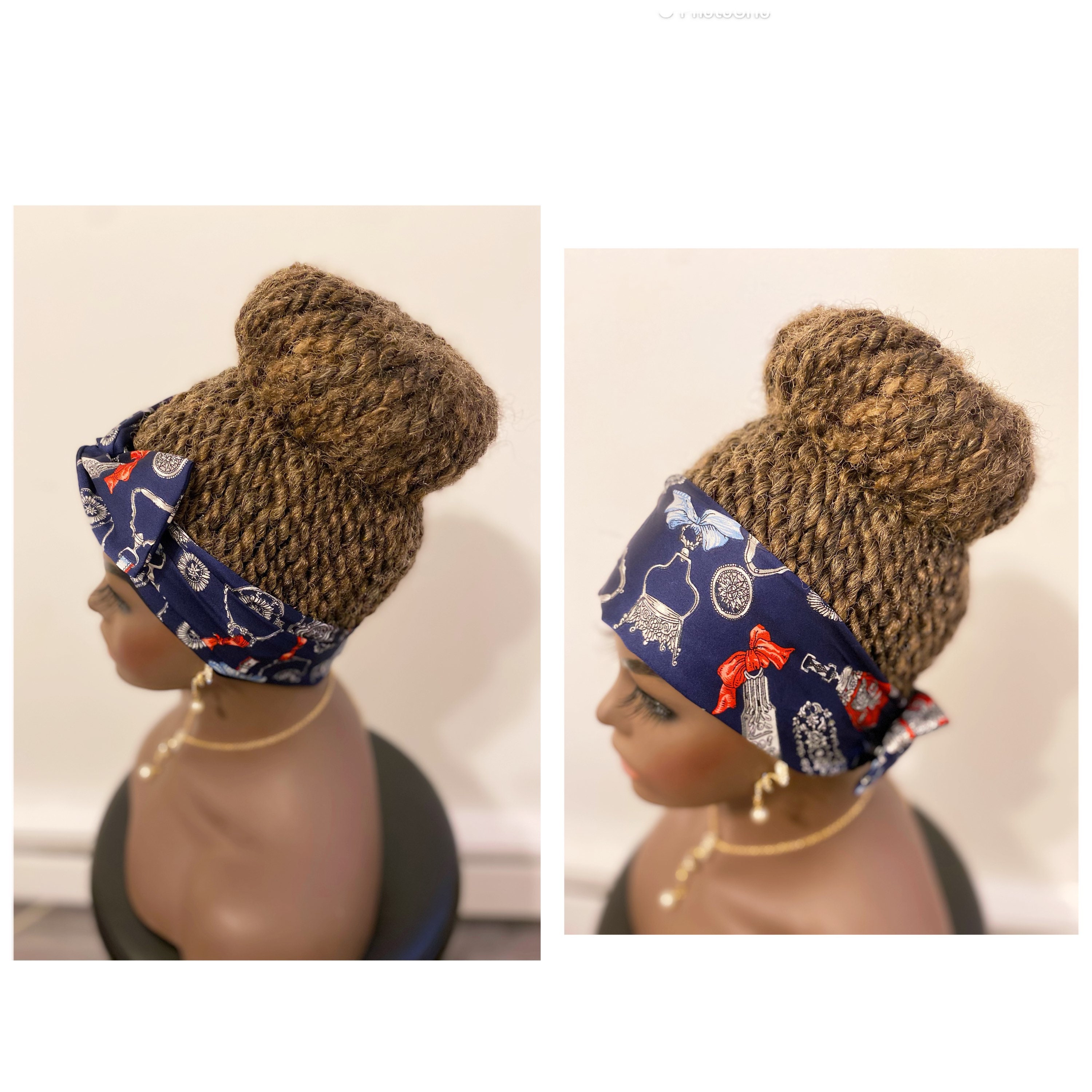Bun Afro Kinky Crochet Twist Braid Wig/ Headband Wig. - Etsy