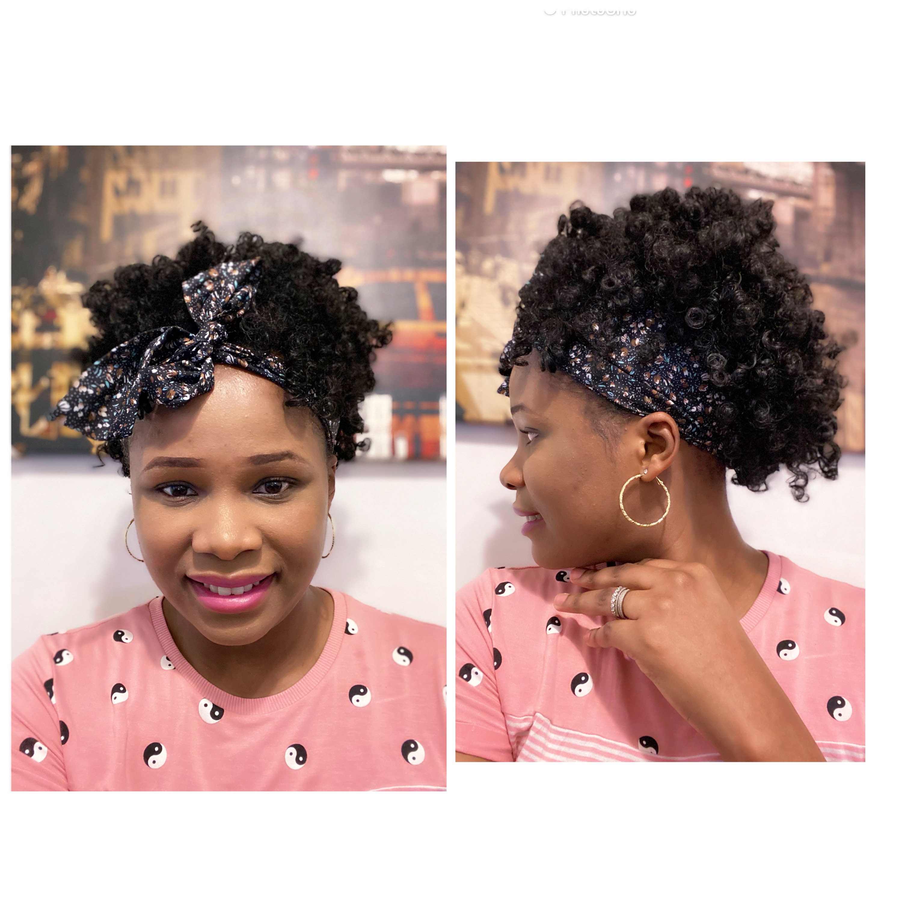 Afro Kinky Puff Long Head Wrap Wig/twist Knotted Headband 