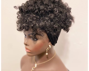Afro Kinky Puff Long Head Wrap Wig/twist Knotted Headband  display picture 1