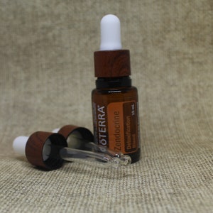 Tapa cuentagotas para aceite esencial de bambú natural: se adapta únicamente a botellas de aceite esencial de 15 ml