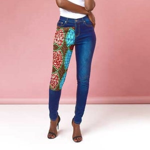 Jean and sale ankara gown styles