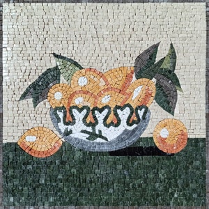 FRUIT BOWL ART - Kitchen Backsplash Mosaic Wall Art - Nature Backsplash Tile Wall Art - Handmade Living Room Office Wall Décor
