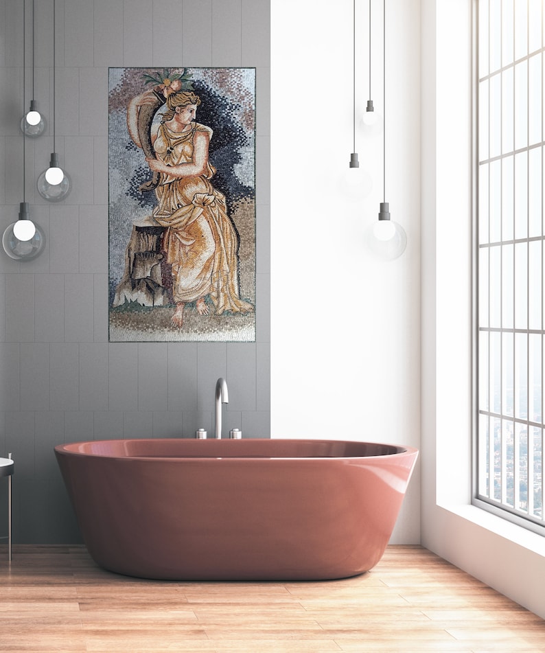 Handmade Goddess Ceres Mosaic Mural: Roman Art Tile - Etsy