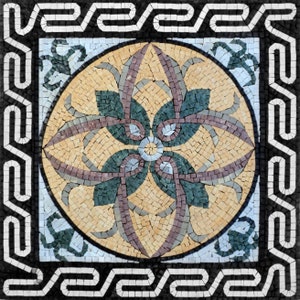 Handmade Colorful Marble Mosaic Tile: 24" Square Flooring Decor