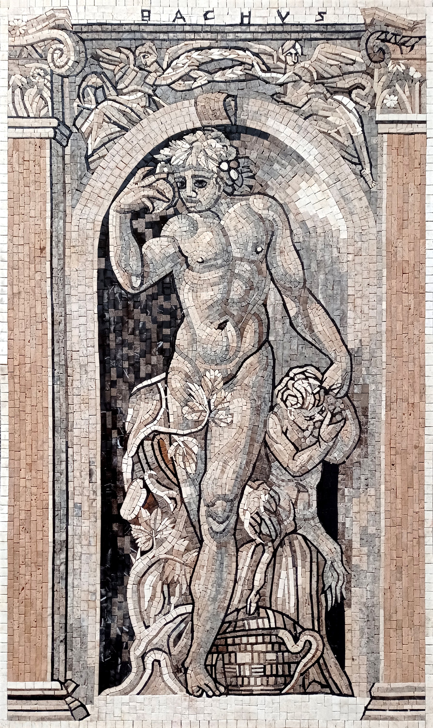 DIONYSUS MOSAIC TILES | Greek God Bacchus Reproduction Mosaic Art Tiles | Greek Masterpiece Mosaic Tiles For House Warming Gift