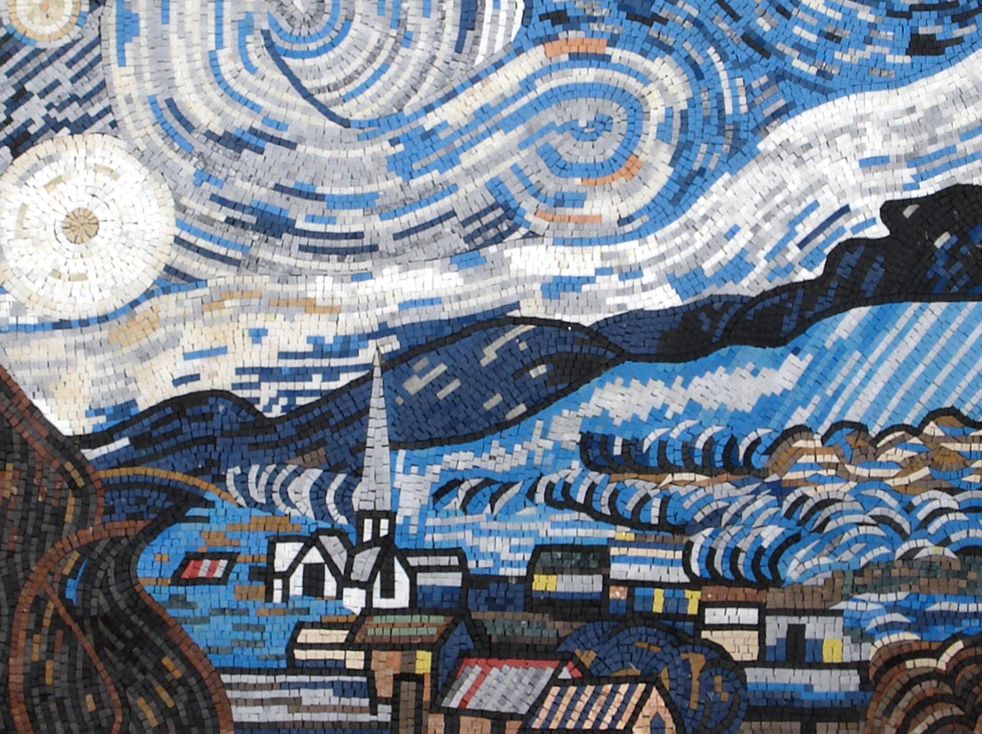 Mural De Azulejos Noche Estrellada De Van Gogh | Salpicadero Cocina Y Baño | Cerámica Con Obra De Arte