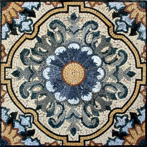 36" Handmade Geometrical Marble Mosaic Inlay Art Stone Tile Decor