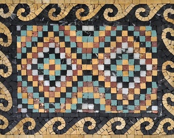 Kundenspezifischer Marmormosaikboden - Luxuriöse Eingangsbereichfliese, personalisierte Mosaikkunst, dekoratives geometrisches oder Blumenmuster