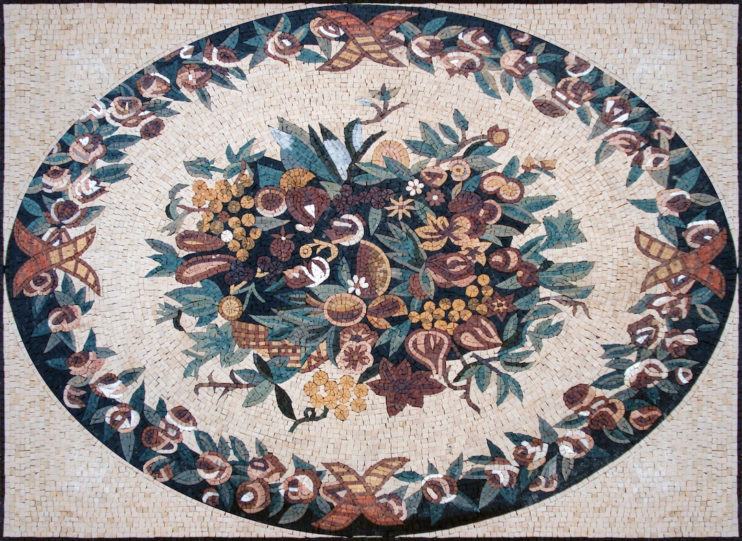 Masterpieces Rugs MASTERPIECE RUG | Floral Art Attractive Handmade Rug | Natural & Marble ...