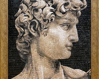 DAVID MOSAIC TILES| David of Michelangelo Art Reproduction Mosaic Tiles | Italian Masterpiece Mosaic Tiles For House Warming