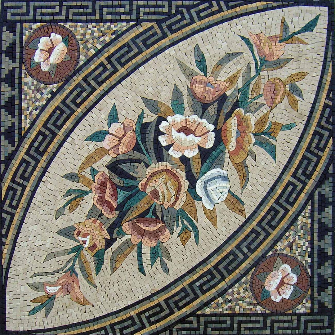 Handmade Marble Mosaic Flower Vine Wall Art Decor (40x40") - Etsy