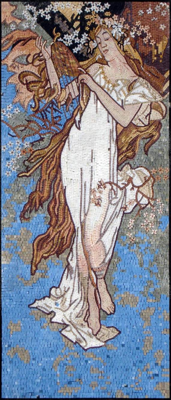 アールヌーボーモザイク壁画：モード・アダムス風、アルフォンス