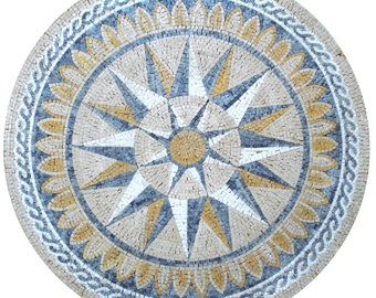 Elegant 72" Handmade Floral Pattern Medallion Marble Mosaic Art Tile Stone Décor