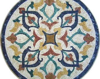 Enchanting Elegance: Handcrafted Marble Mosaic Medallion Art Stone for Timeless Interior Appeal - Customization available