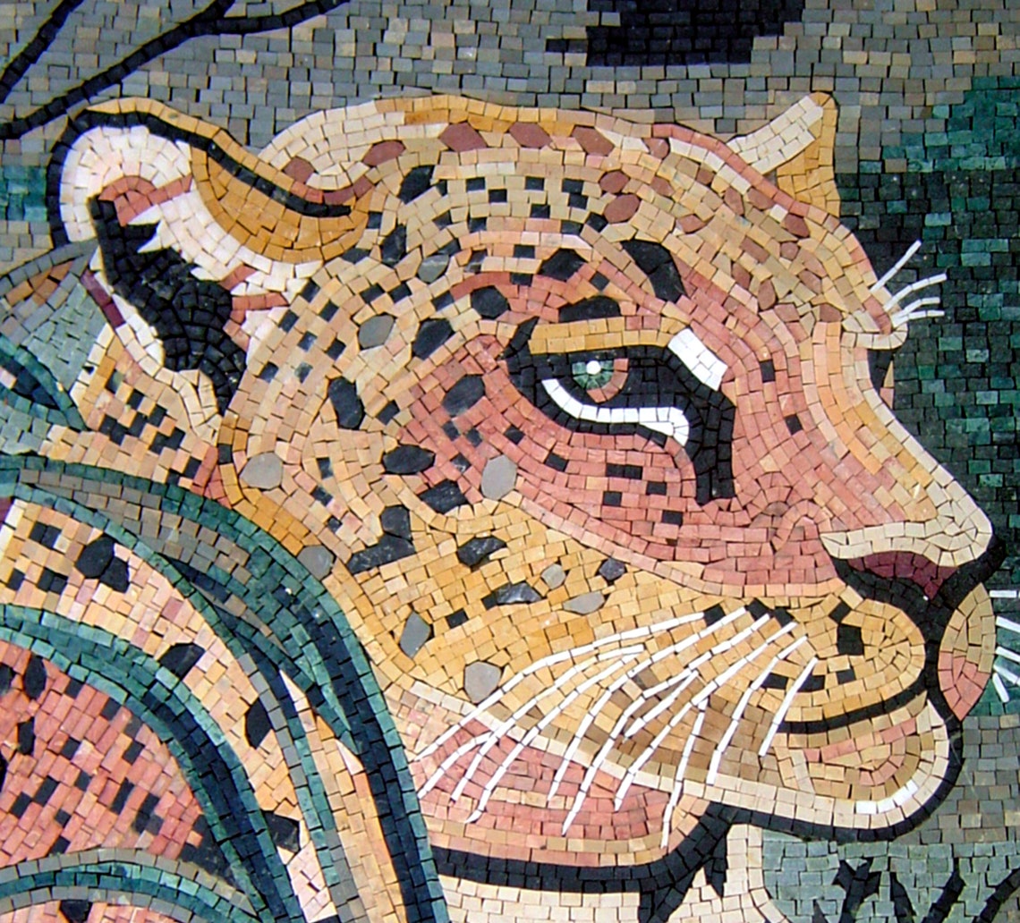 TIGER MOSAIC ART Handmade Tiger Marble Mosaic Mural Wall - Etsy