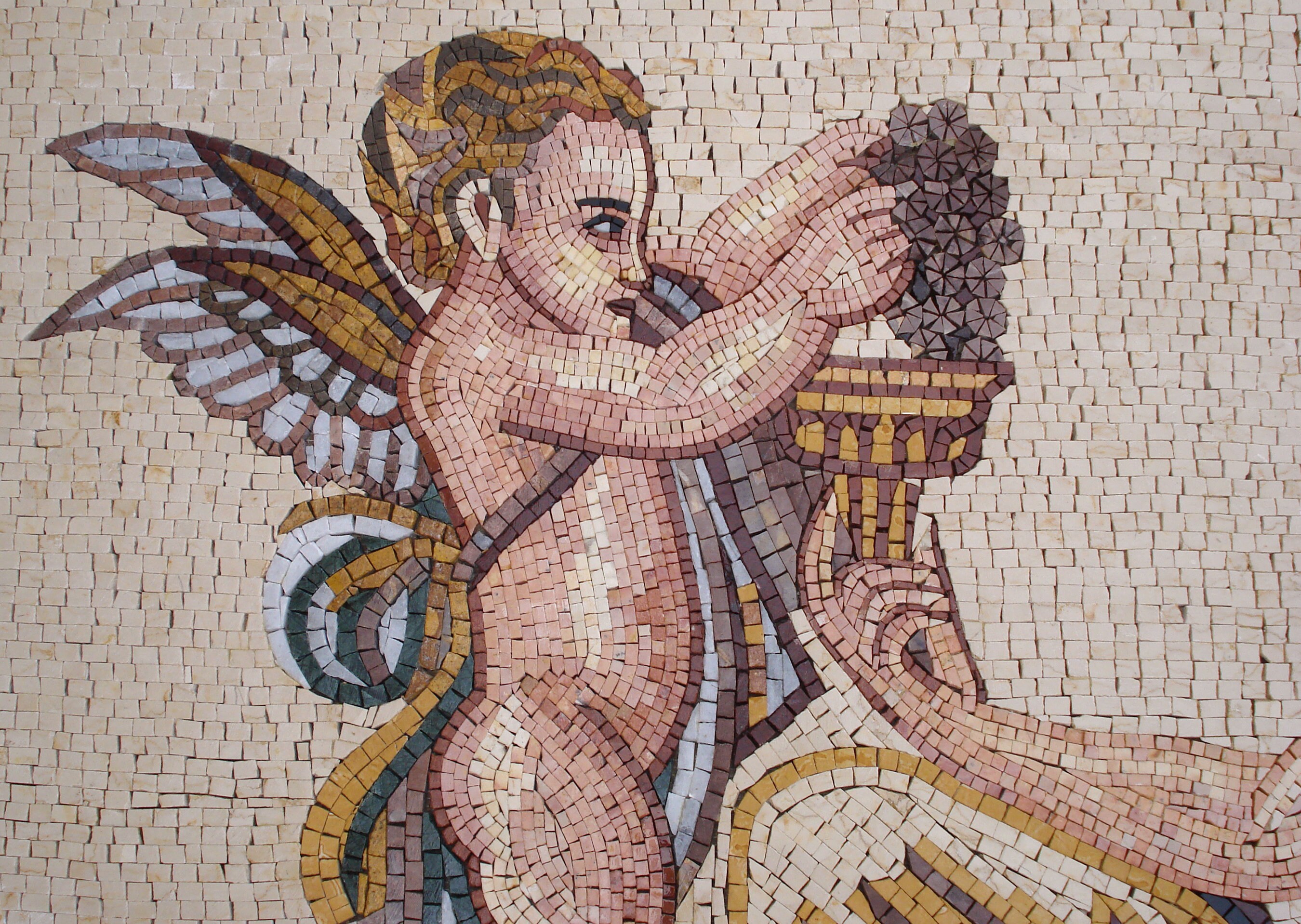 Cupid and Venus Mosaic Tile Mural: Handmade Marble Art - Etsy