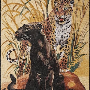 PANTHER JAGUAR TILES Jungle Animal Mosaic Tiles For Living Room Walls panther-jaguar-tiles-jungle-animal-mosaic-tiles-for-living-room-walls