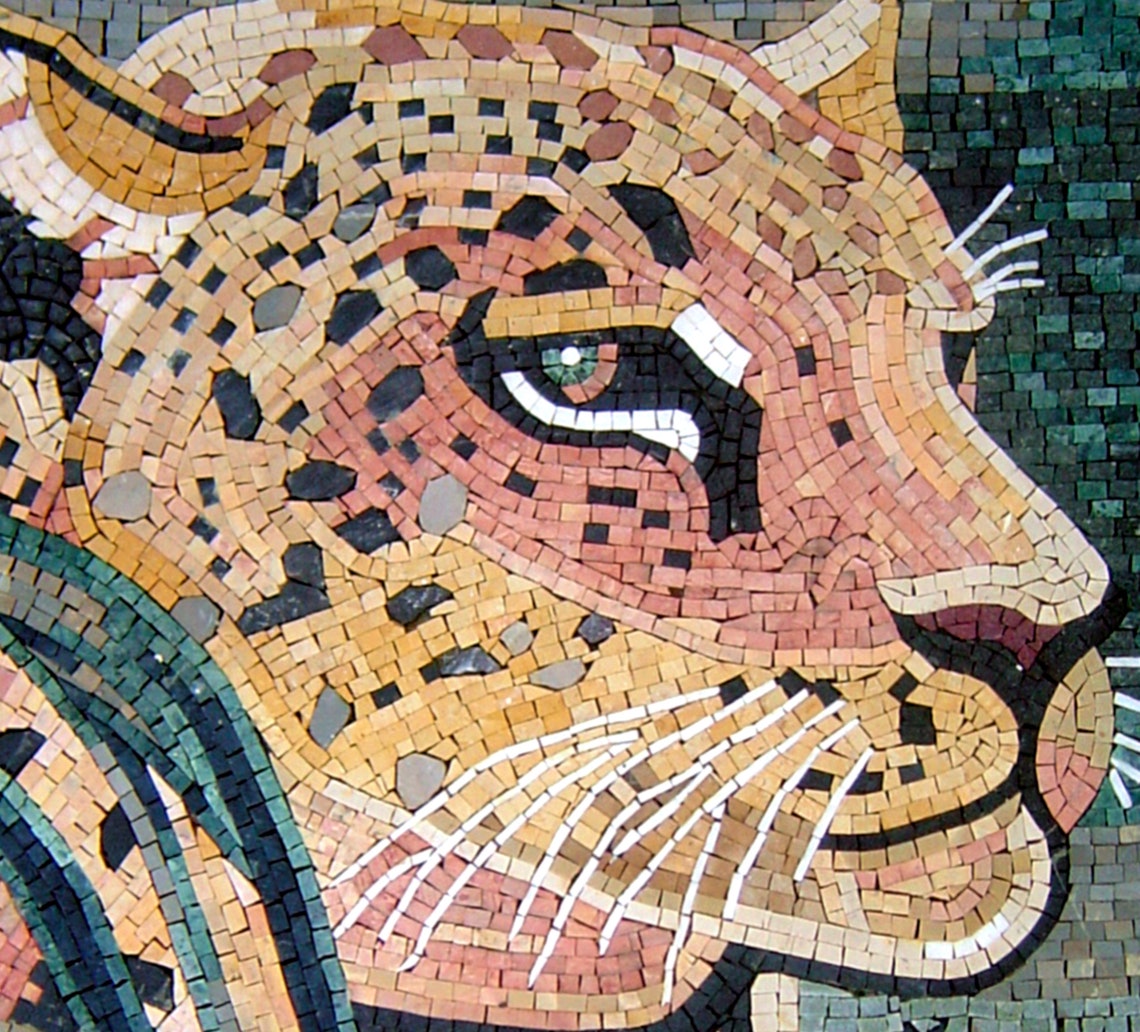 TIGER MOSAIC ART Handmade Tiger Marble Mosaic Mural Wall - Etsy