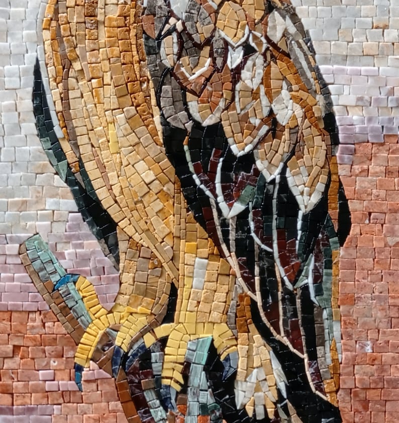 FALCON WALL ART Golden Falcon Mural Mosaic Tile Wall Décor Etsy
