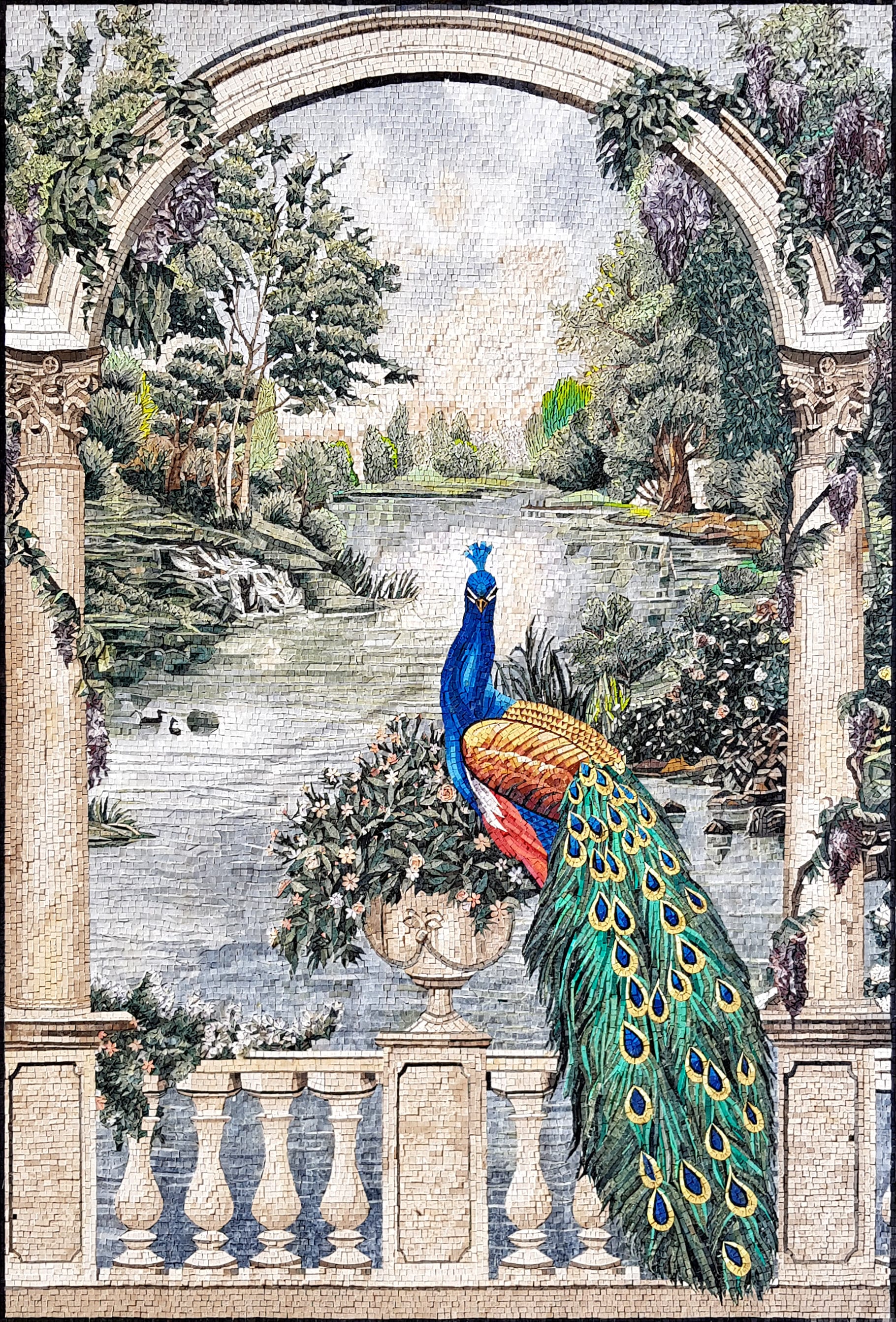 Handmade Peacock Mosaic Tile Art: Nature Wall Decor - Etsy