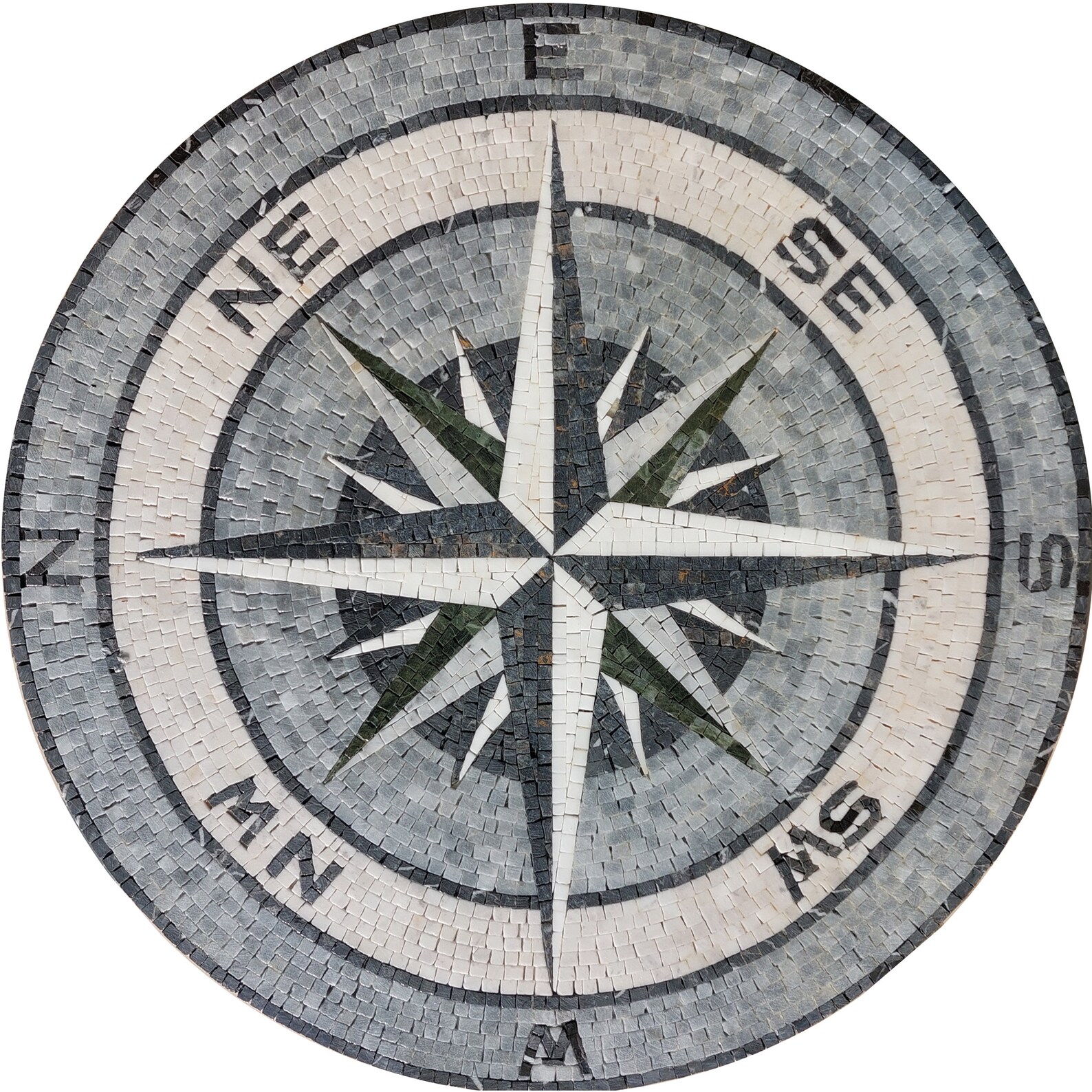 Customizable Nautical Compass Rose Marble Mosaic Flooring Medallion ...