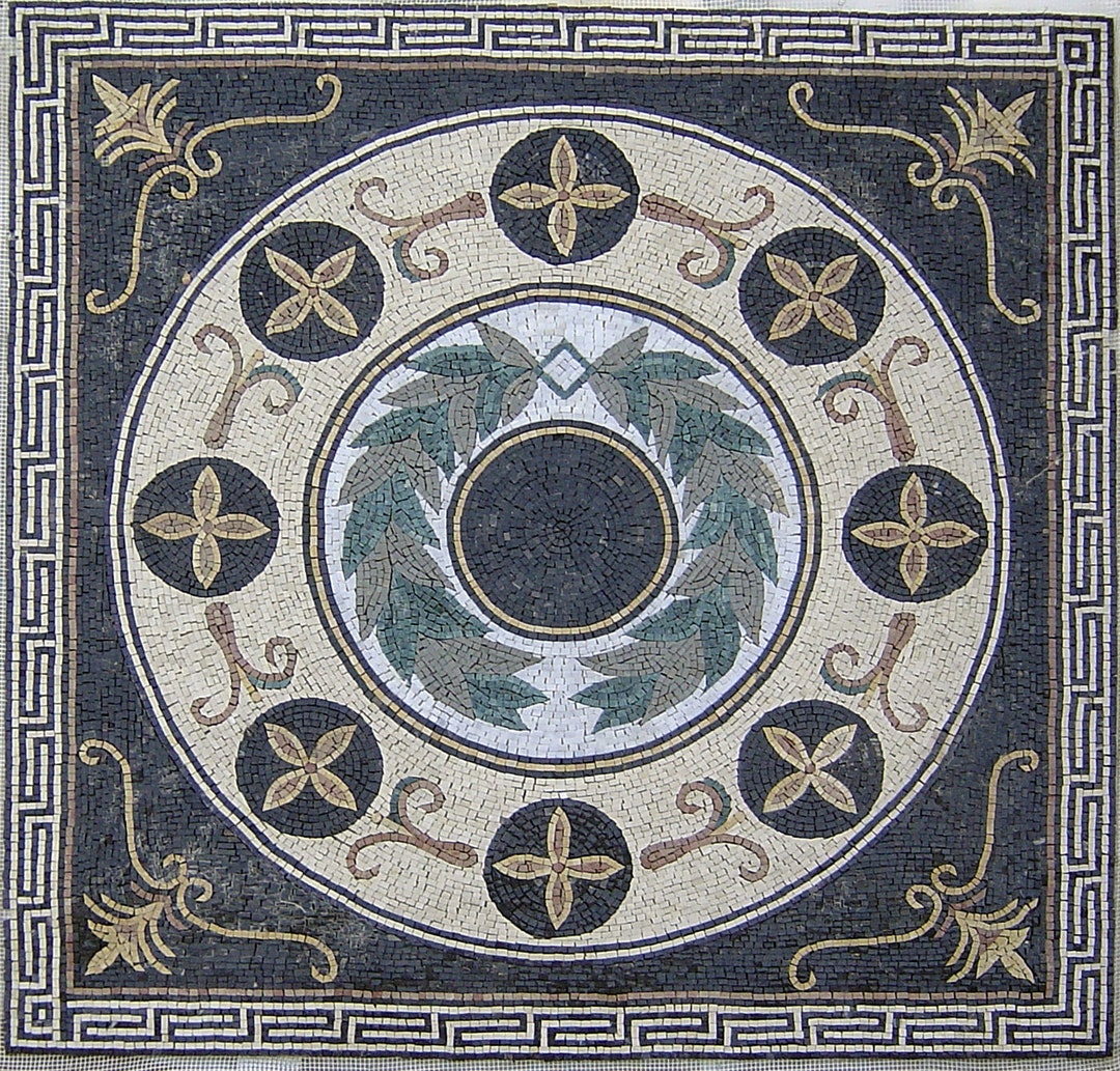 Botanical Floral Marble Mosaic Tile: 48