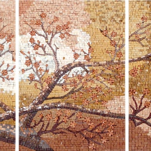 HERBST MOSAIK BILDER | Herbst Saison Baum Ansicht Landschaft Fliesen Für Wohnzimmer Wände | Fliesen für Innen- und Außenwand