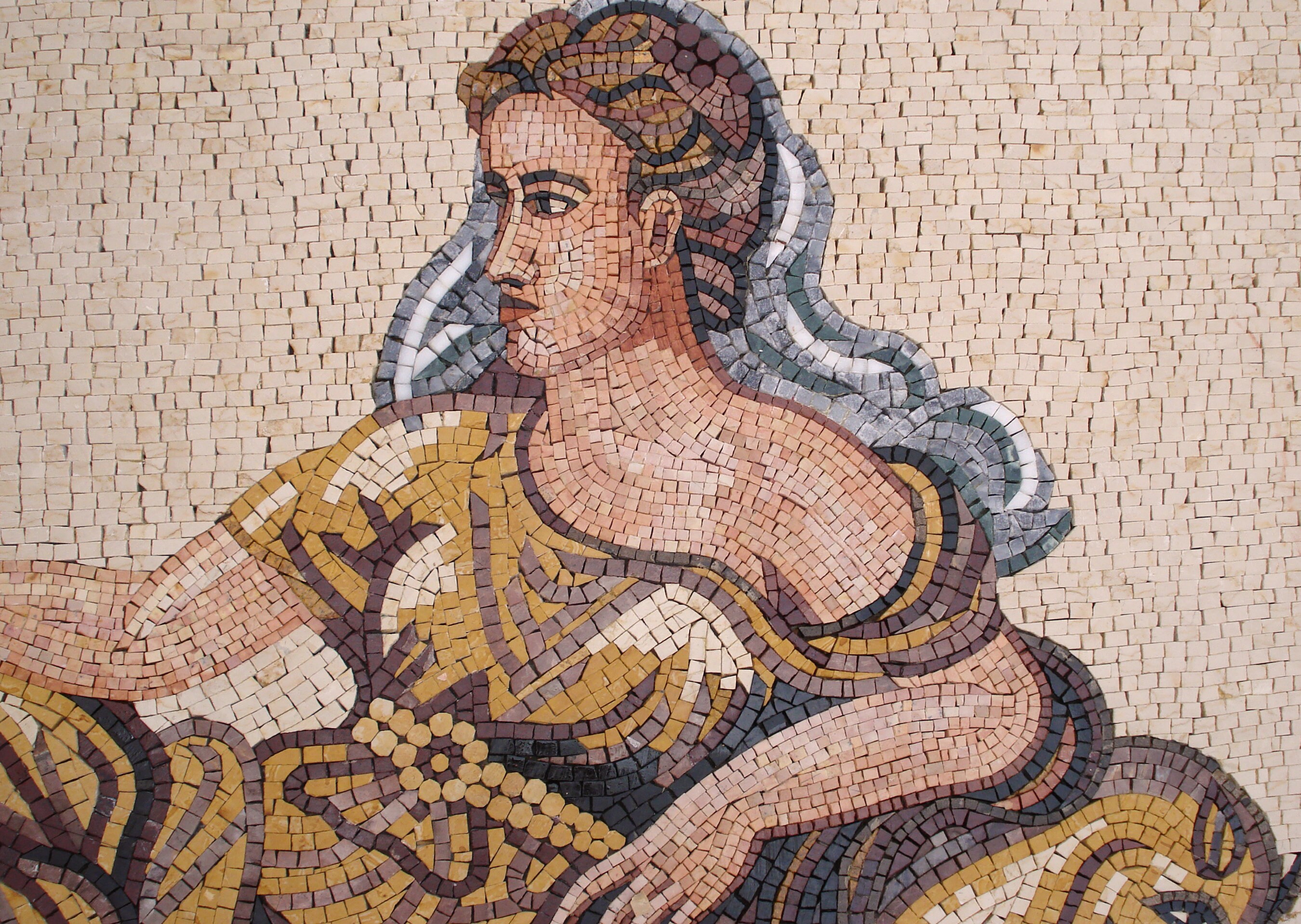 Cupid and Venus Mosaic Tile Mural: Handmade Marble Art - Etsy