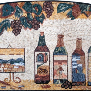 MOSAIC KITCHEN BACKSPLASH - An Evening of Wine and Painting Marble Mosaic Wall Art