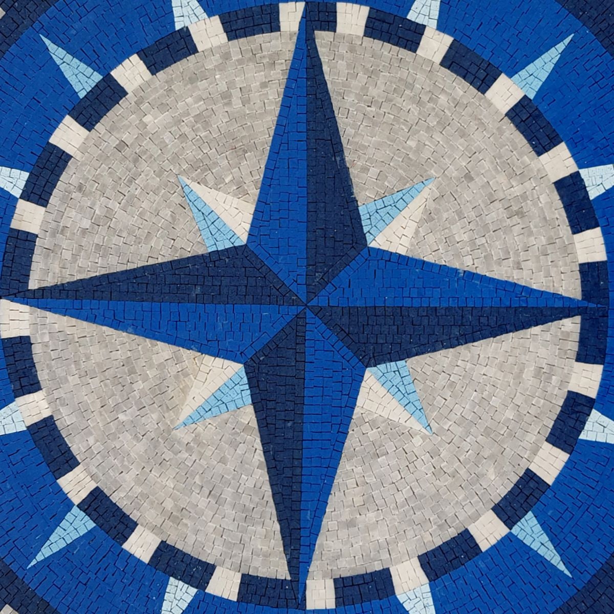 Oceanic Opulence - Handcrafted Inlay Blue Colorblocked Nautical Compass ...