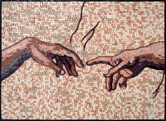 タイルモザイクのエジプト壁画