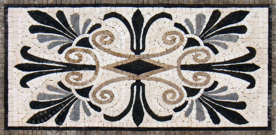 Anastasia Marble Tile Mosaic Mural: Handmade Wall Art Decor - Etsy