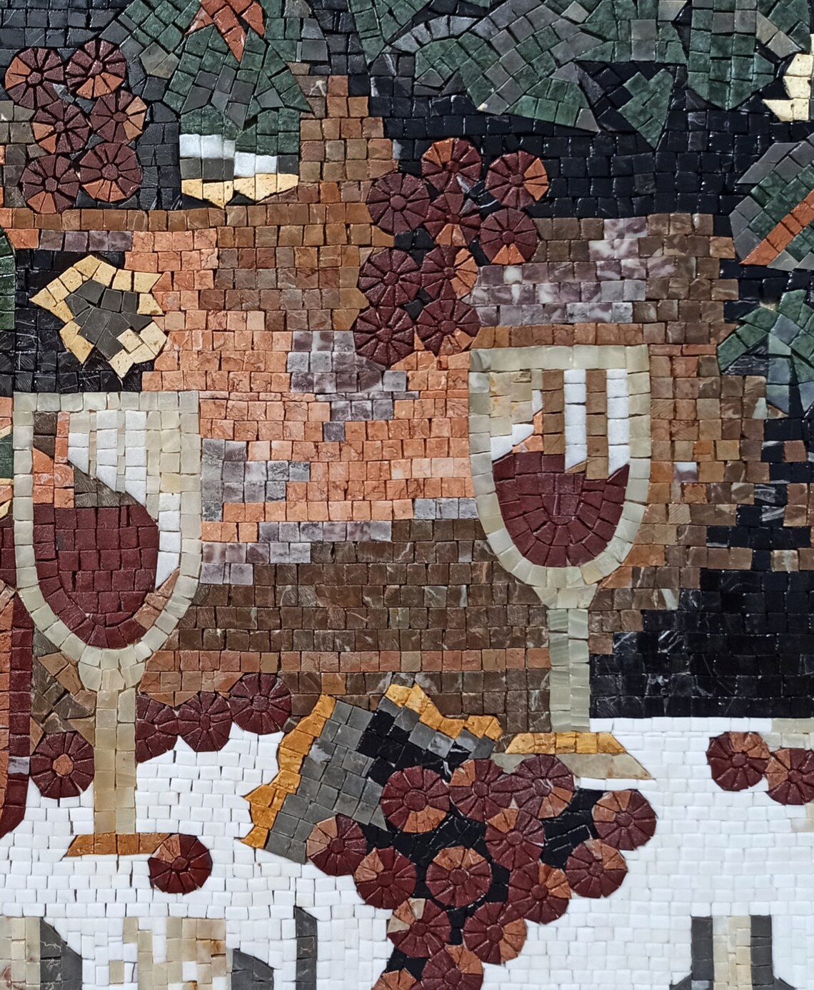 MOSAIC KITCHEN BACKSPLASH wine Glasses on a Table Mosaic Wall - Etsy