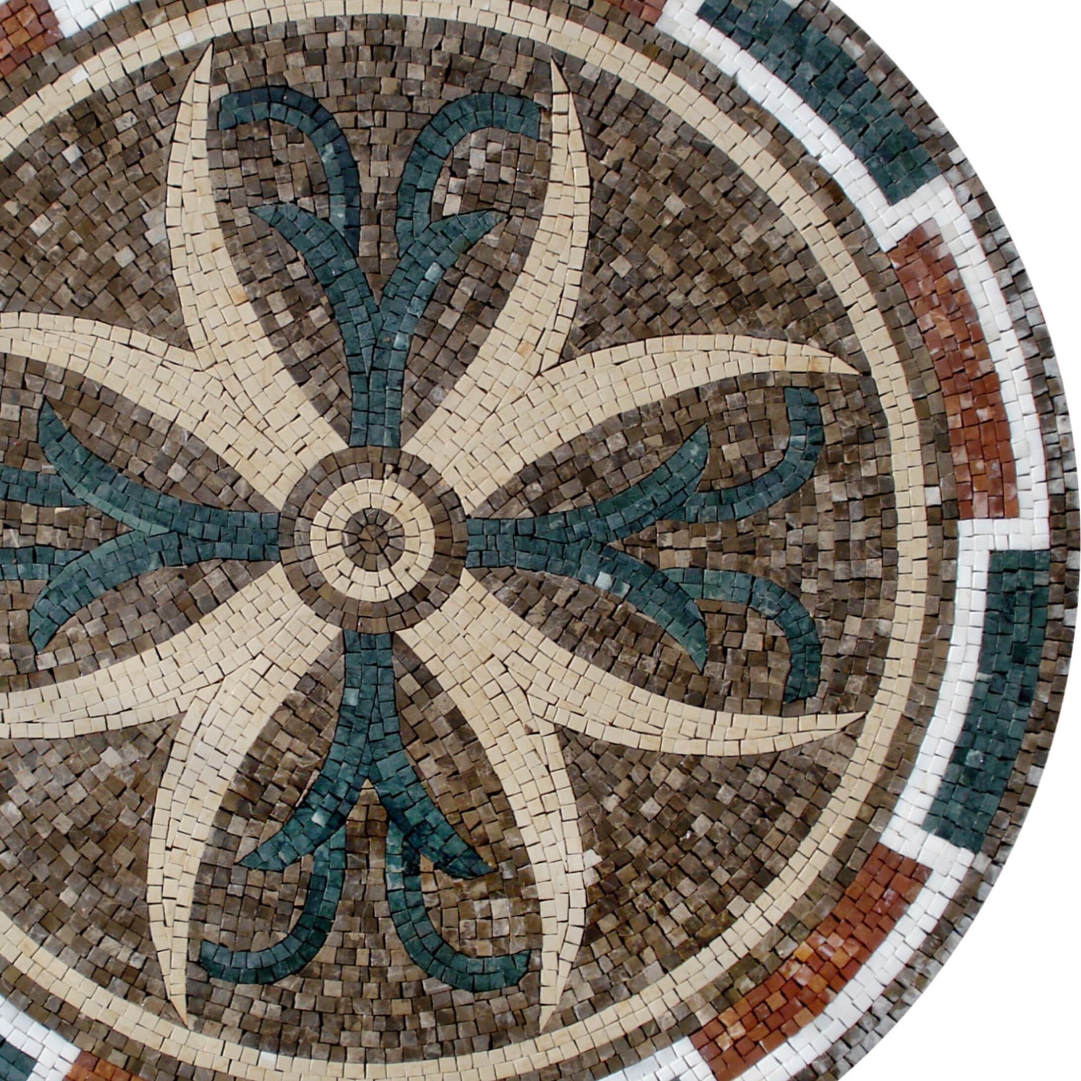 40 Handmade Medallion Marble Mosaic Floral Pattern Art - Etsy